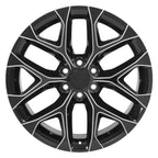 OE Wheels CV98B 22x9 6x139.7 24et Gloss Black with Milled Edge Wheel - View 2