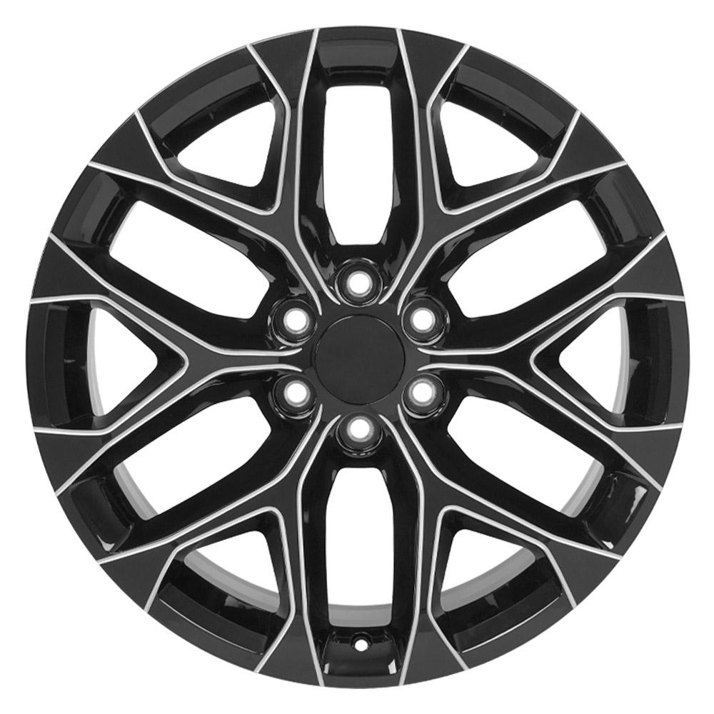 OE Wheels CV98B 22x9 6x139.7 24et Gloss Black with Milled Edge Wheel - View 2