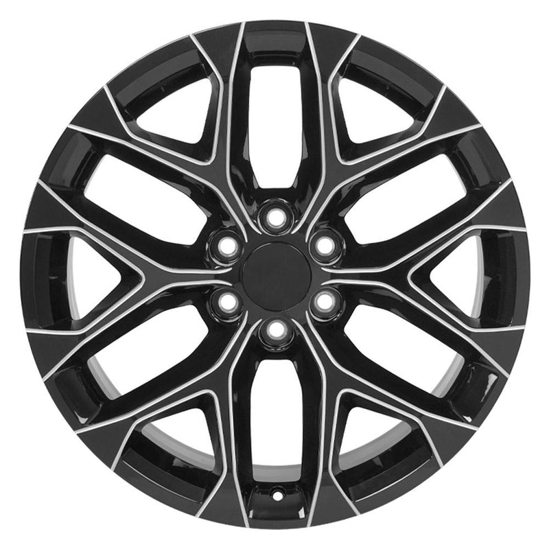 OE Wheels CV98B 22x9 6x139.7 24et Gloss Black with Milled Edge Wheel - View 2