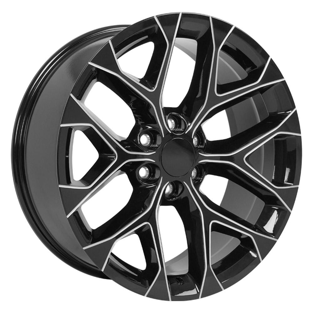 OE Wheels CV98B 22x9 6x139.7 24et Gloss Black with Milled Edge Wheel - View 3