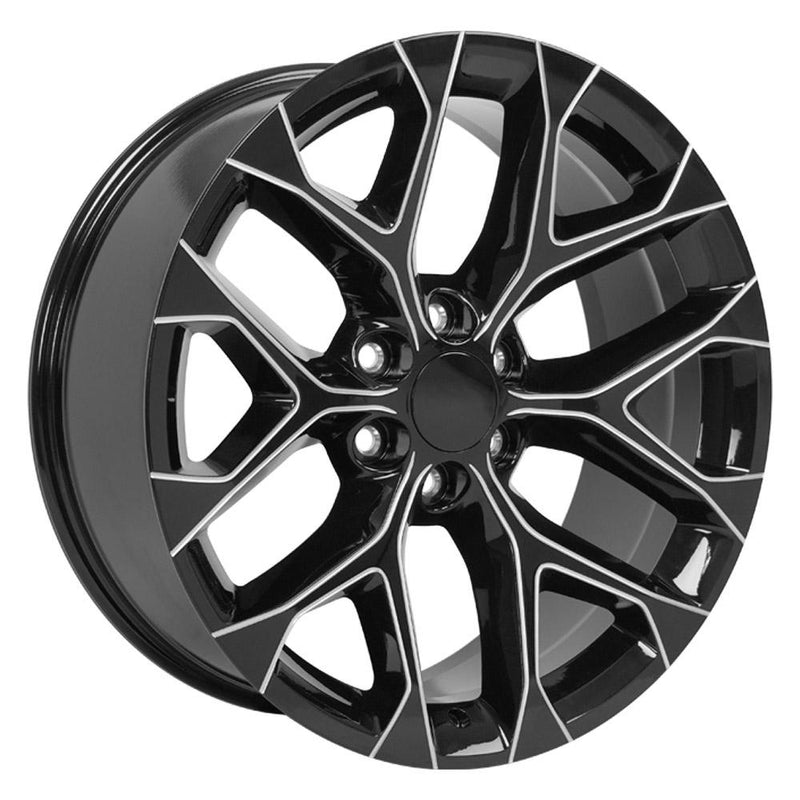 OE Wheels CV98B 22x9 6x139.7 24et Gloss Black with Milled Edge Wheel - View 3