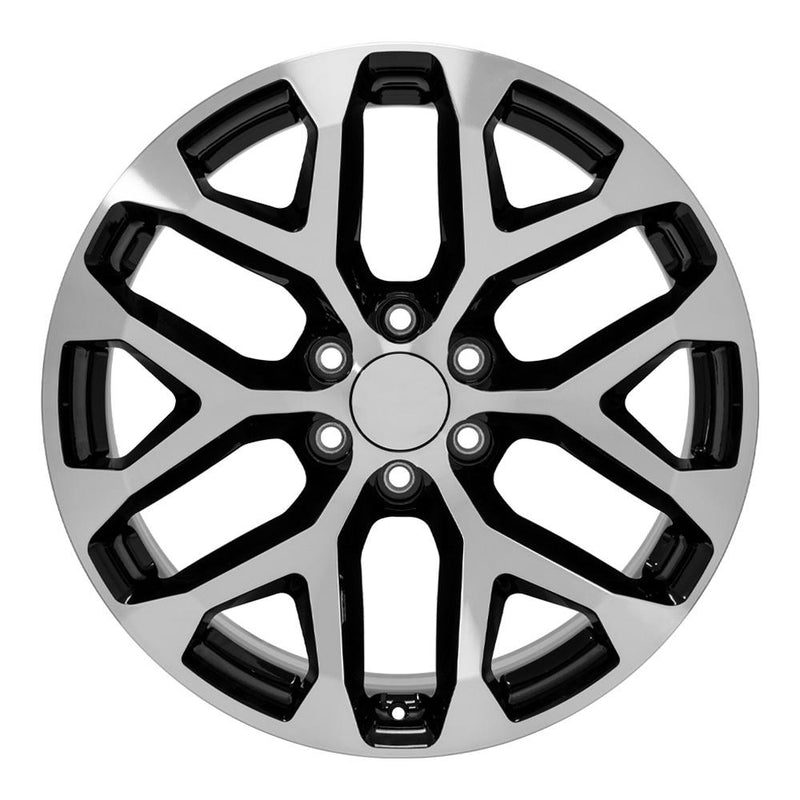 OE Wheels CV98B 22x9 6x139.7 24et Gloss Black Machined Wheel - View 2