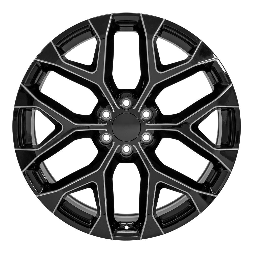 OE Wheels CV98B 24x10 6x139.7 24et Gloss Black with Milled Edge Wheel - View 2