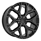 OE Wheels CV98B 24x10 6x139.7 24et Gloss Black with Milled Edge Wheel - View 3