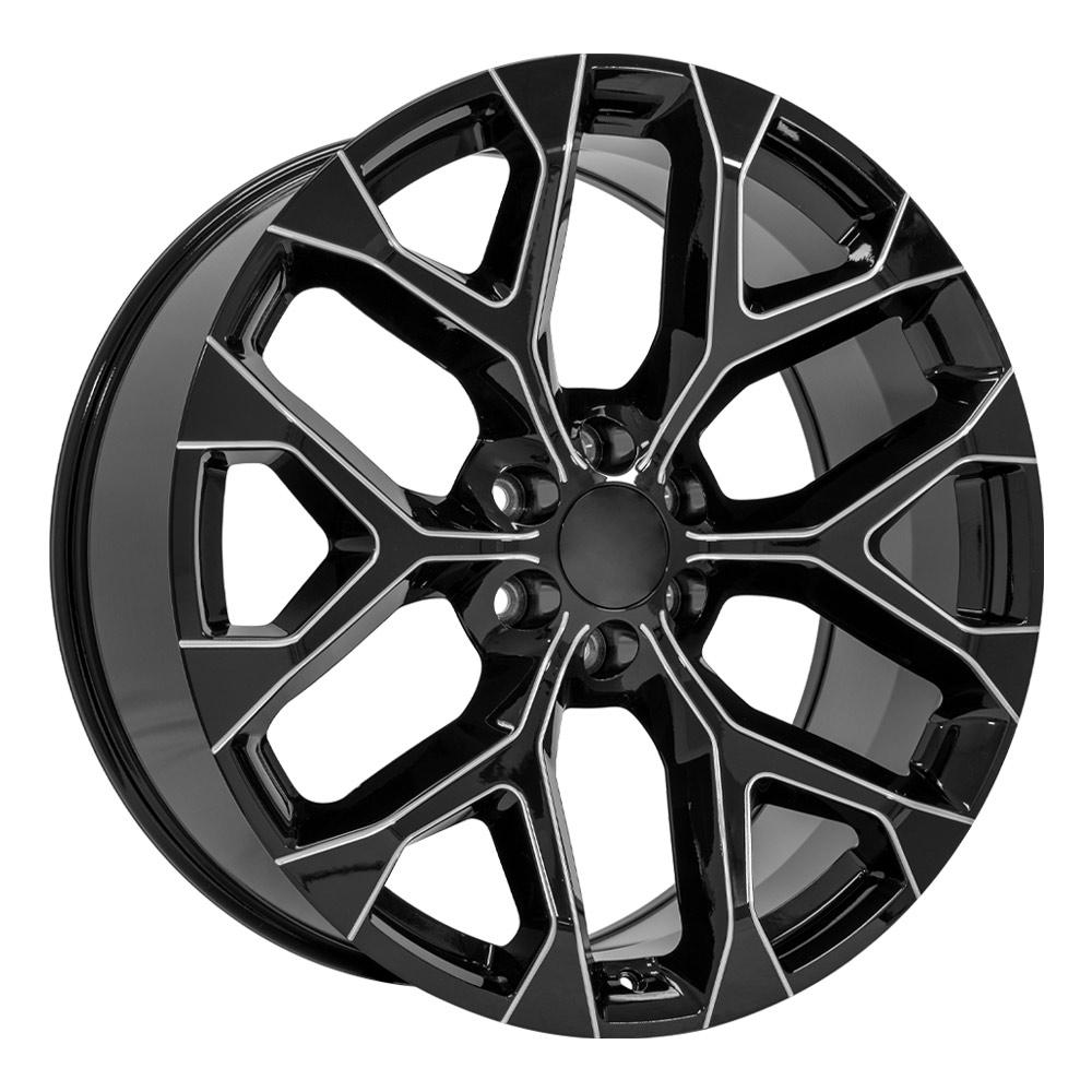OE Wheels CV98B 24x10 6x139.7 24et Gloss Black with Milled Edge Wheel - View 3