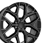 OE Wheels CV98B 24x10 6x139.7 24et Gloss Black with Milled Edge Wheel