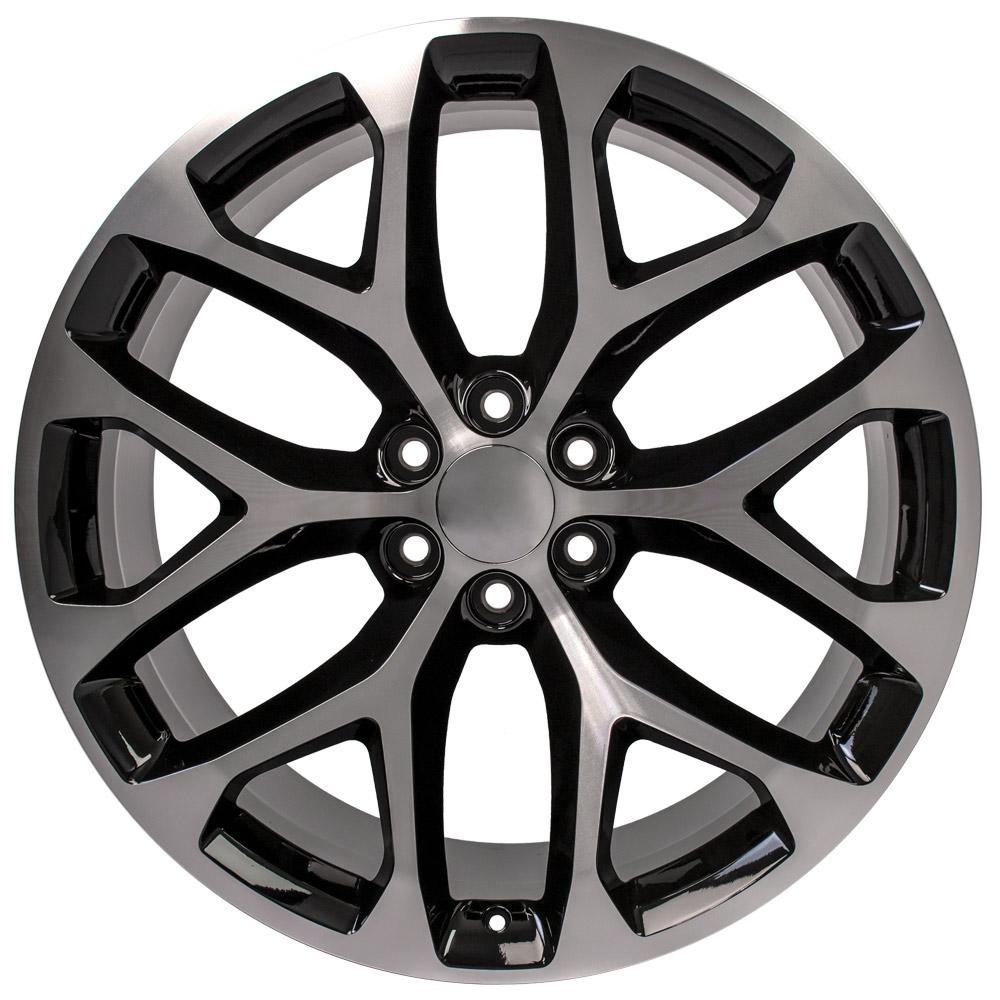 OE Wheels CV98B 24x10 6x139.7 24et Gloss Black Machined Wheel - View 2