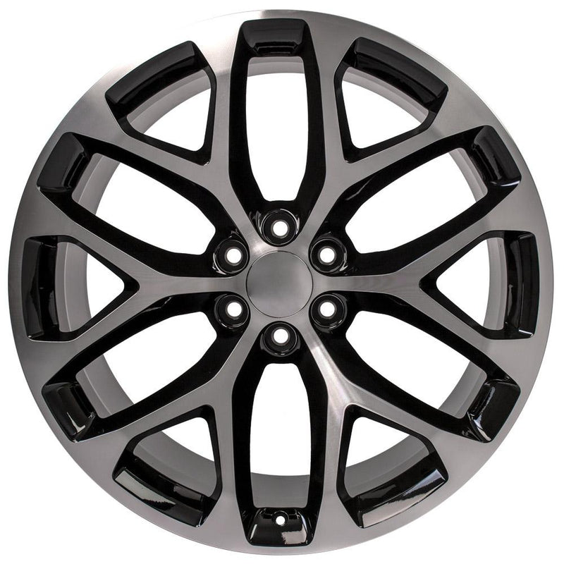 OE Wheels CV98B 24x10 6x139.7 24et Gloss Black Machined Wheel - View 2