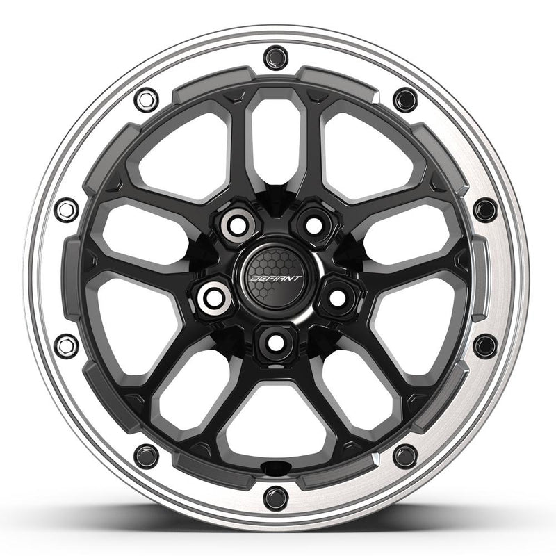 DEFIANT DF01 17x8 5x127 12et Gloss Black with Milled Edge Wheel - View 2