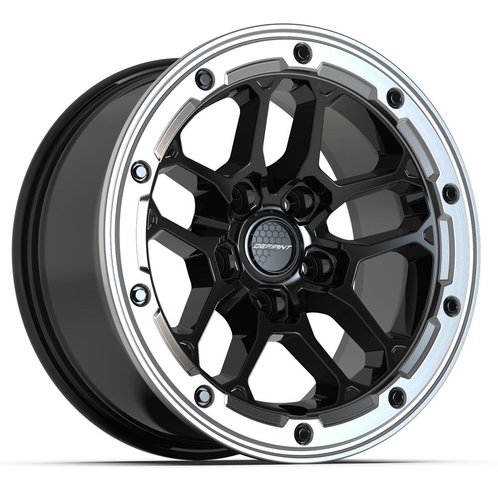 DEFIANT DF01 17x8 5x127 12et Gloss Black with Milled Edge Wheel