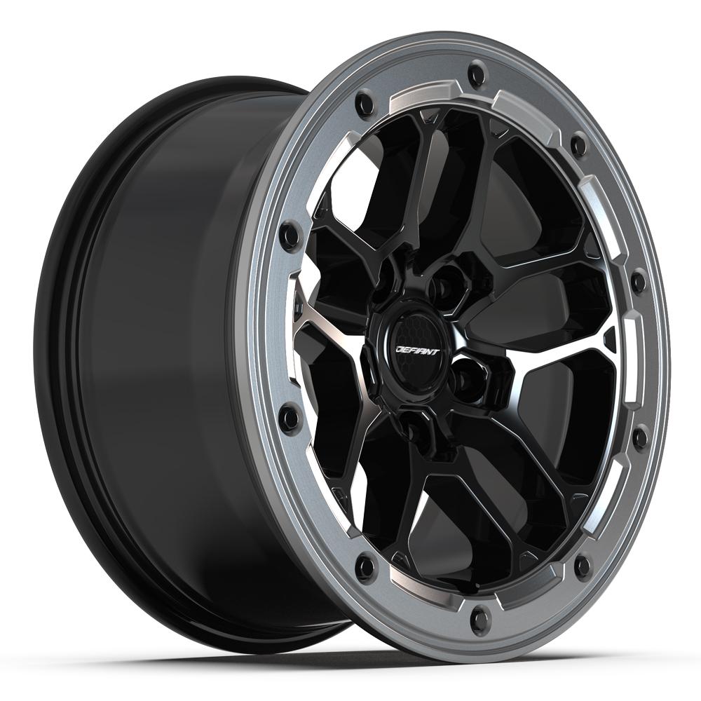 DEFIANT DF01 17x8 5x127 12et Gloss Black with Milled Edge Wheel - View 3