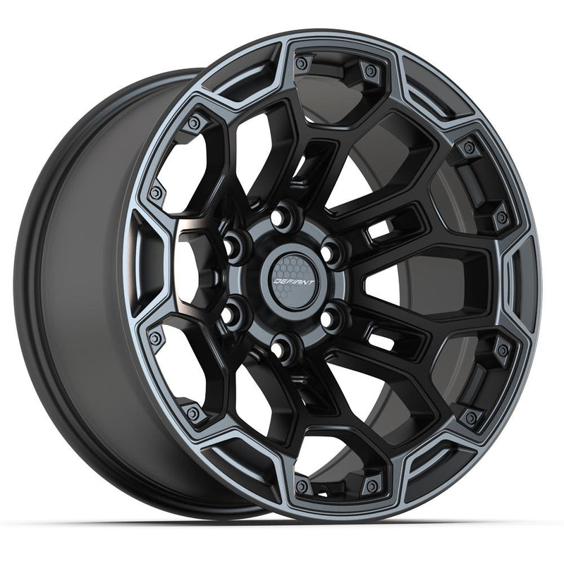 DEFIANT DF03 18x9 6x139.7 -12et Satin Black with Dark Satin Charcoal 2-Tone Wheel