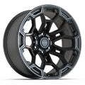 DEFIANT DF03 20x9 6x139.7 -12et Satin Black with Dark Satin Charcoal 2-Tone Wheel