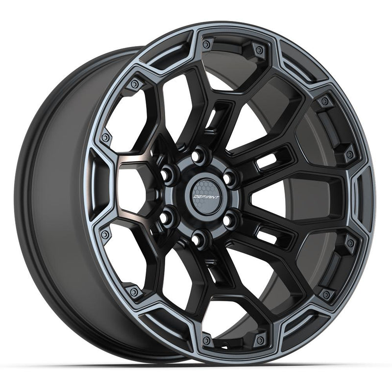 DEFIANT DF03 20x9 6x139.7 -12et Satin Black with Dark Satin Charcoal 2-Tone Wheel