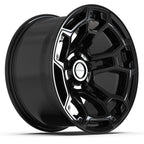 DEFIANT DF03B 17x9 5x127 -12et Gloss Black Wheel - View 3