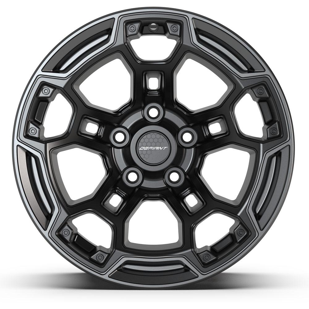 DEFIANT DF03B 17x9 5x127 -12et Satin Black with Dark Satin Charcoal 2-Tone Wheel - View 2