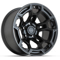 DEFIANT DF03B 17x9 5x127 -12et Satin Black with Dark Satin Charcoal 2-Tone Wheel
