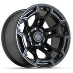 DEFIANT DF03B 17x9 5x127 -12et Satin Black with Dark Satin Charcoal 2-Tone Wheel