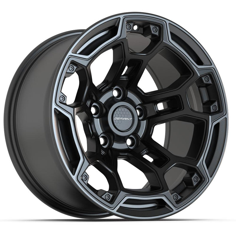 DEFIANT DF03B 17x9 5x127 -12et Satin Black with Dark Satin Charcoal 2-Tone Wheel