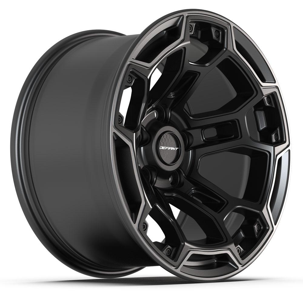 DEFIANT DF03B 17x9 5x127 -12et Satin Black with Dark Satin Charcoal 2-Tone Wheel - View 3