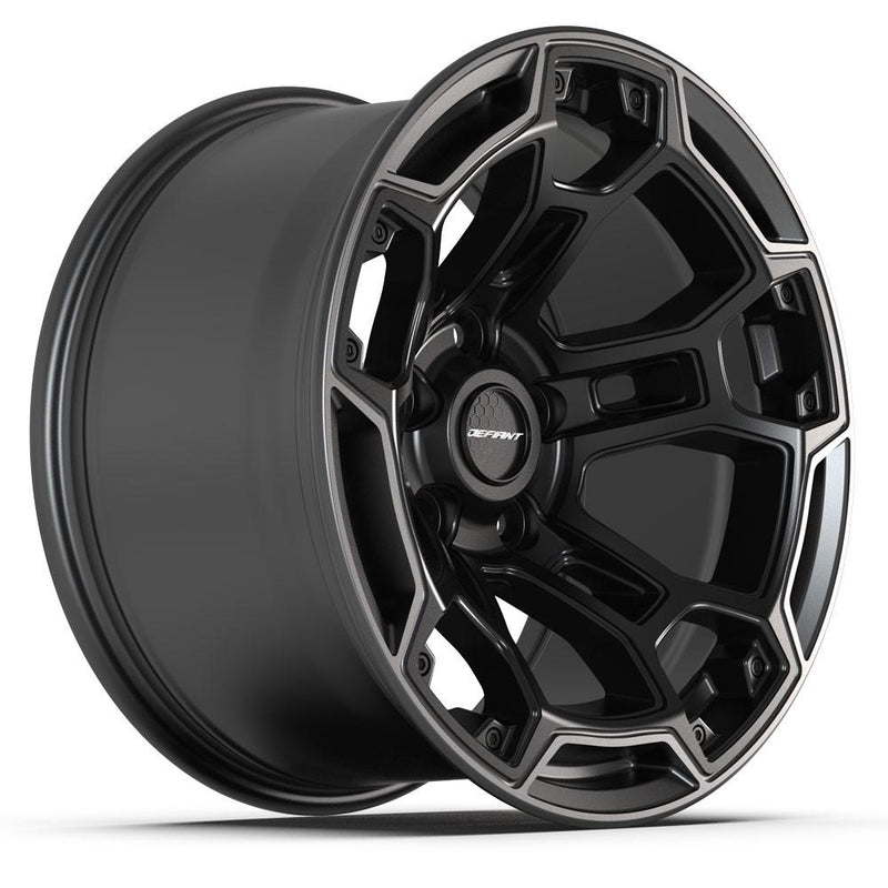 DEFIANT DF03B 17x9 5x127 -12et Satin Black with Dark Satin Charcoal 2-Tone Wheel - View 3