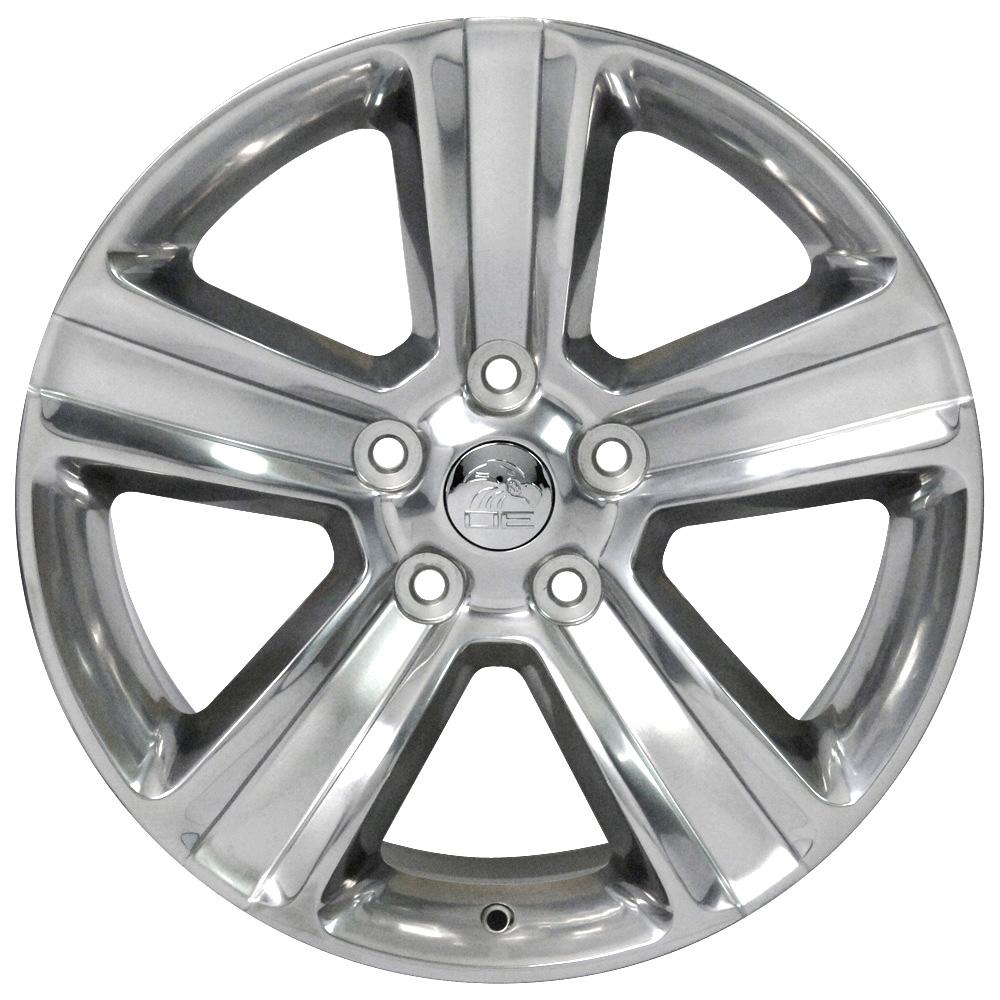 OE Wheels DG65 20x9 5x139.7 19et Gloss Silver with Polished Face Wheel - View 3