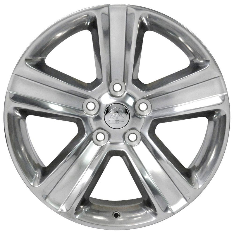 OE Wheels DG65 20x9 5x139.7 19et Gloss Silver with Polished Face Wheel - View 3