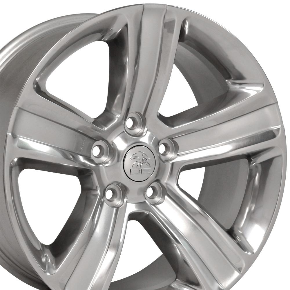 OE Wheels DG65 20x9 5x139.7 19et Gloss Silver with Polished Face Wheel