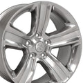 OE Wheels DG65 20x9 5x139.7 19et Gloss Silver with Polished Face Wheel