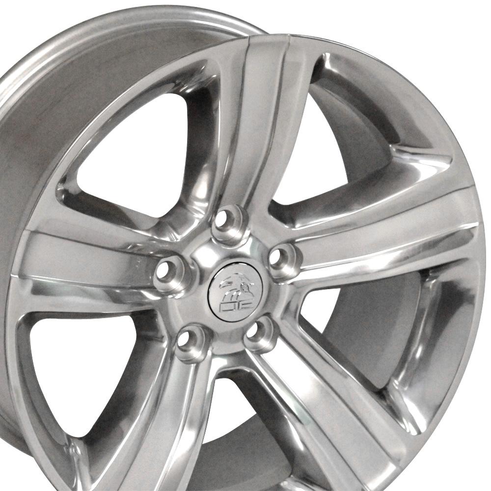 OE Wheels DG65 20x9 5x139.7 19et Gloss Silver with Polished Face Wheel - View 2