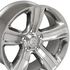 OE Wheels DG65 20x9 5x139.7 19et Gloss Silver with Polished Face Wheel - View 2