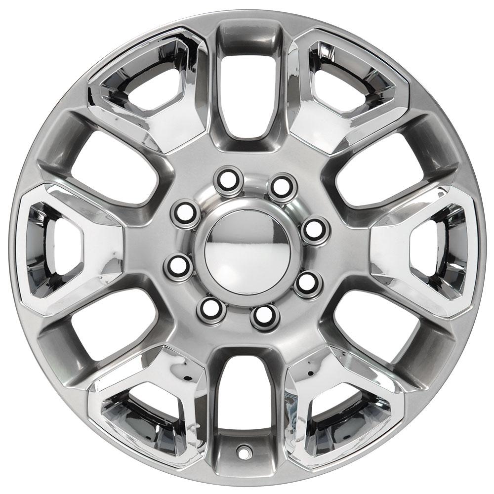 OE Wheels DG66 20x8 8x165.1 54.65et Gloss Hyper Silver with Chrome Insert Wheel - View 2