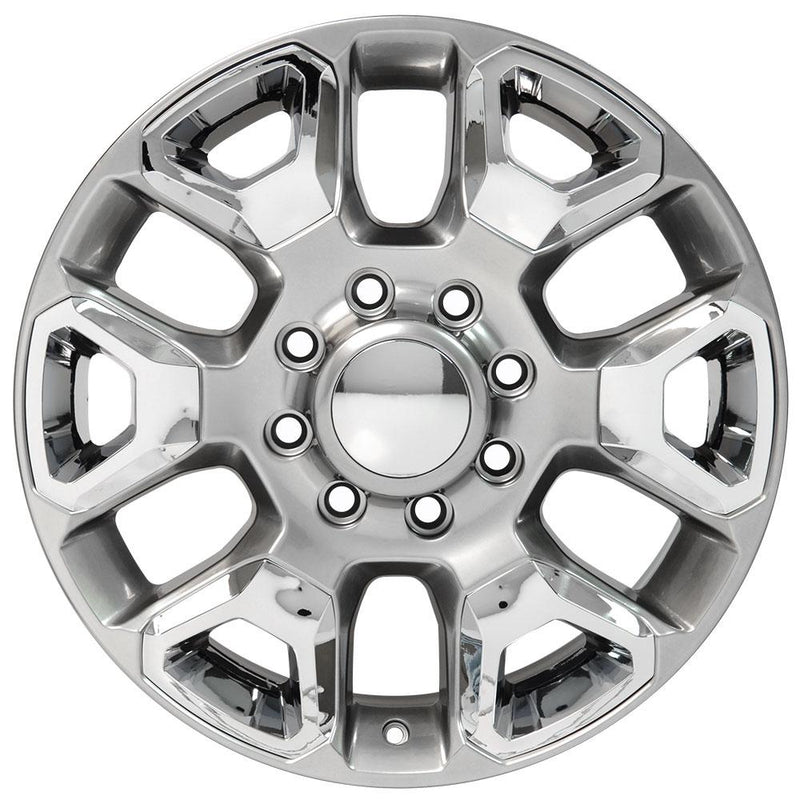 OE Wheels DG66 20x8 8x165.1 54.65et Gloss Hyper Silver with Chrome Insert Wheel - View 2