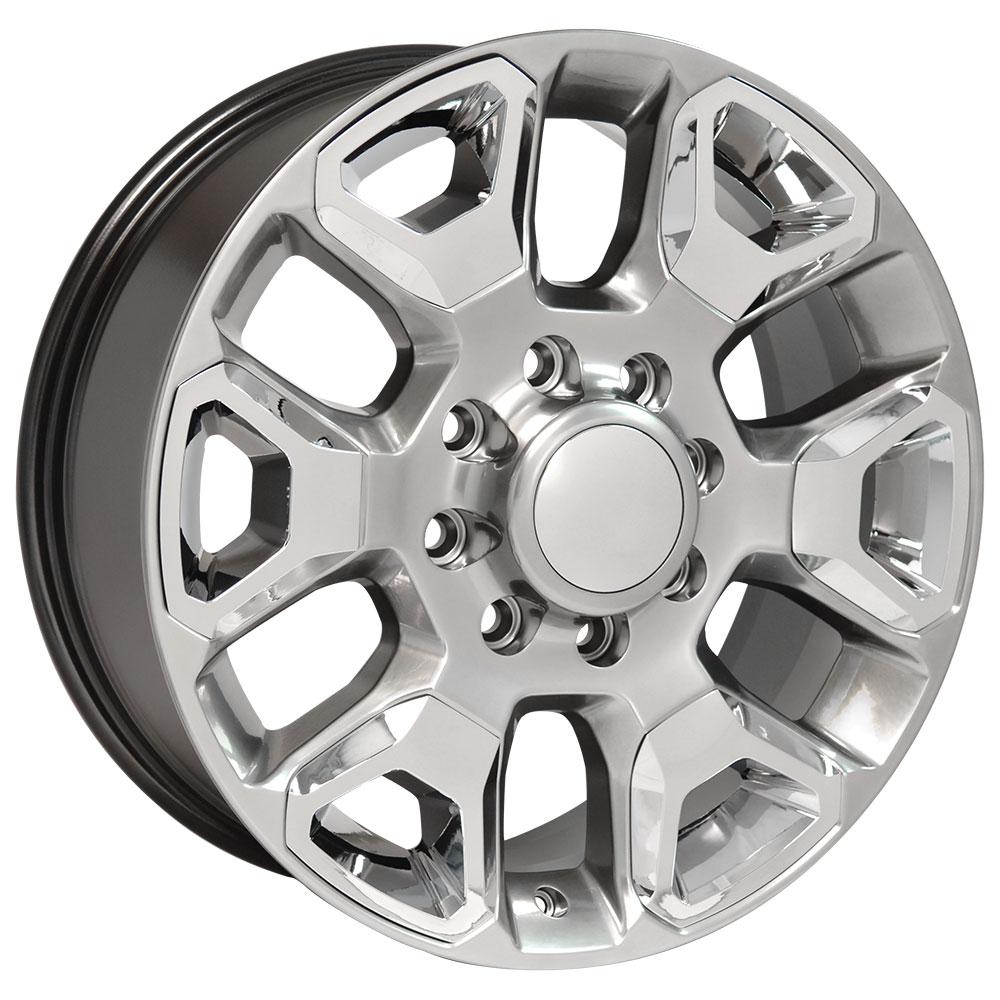 OE Wheels DG66 20x8 8x165.1 54.65et Gloss Hyper Silver with Chrome Insert Wheel - View 3