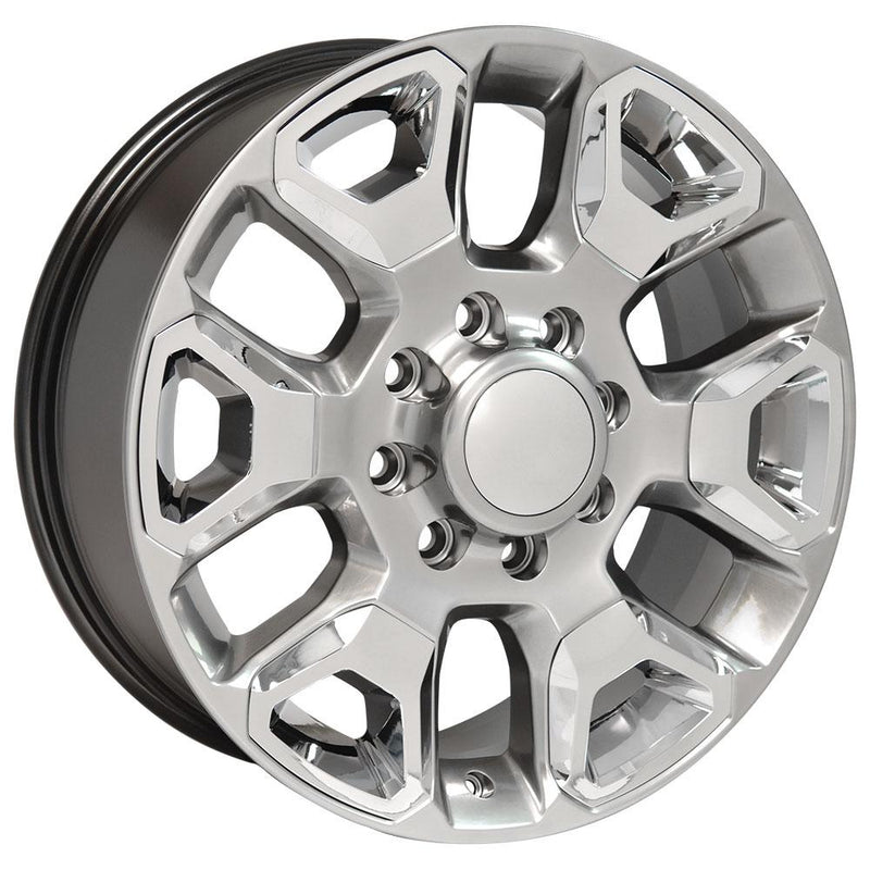 OE Wheels DG66 20x8 8x165.1 54.65et Gloss Hyper Silver with Chrome Insert Wheel - View 3