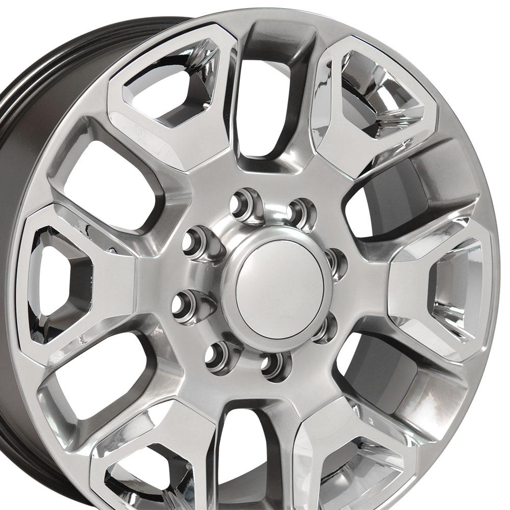 OE Wheels DG66 20x8 8x165.1 54.65et Gloss Hyper Silver with Chrome Insert Wheel