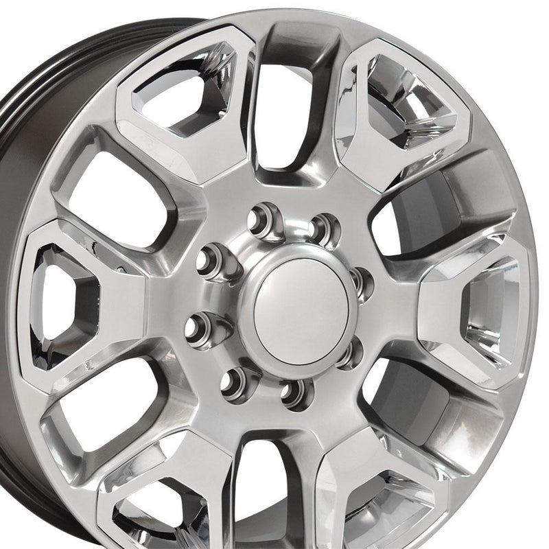 OE Wheels DG66 20x8 8x165.1 54.65et Gloss Hyper Silver with Chrome Insert Wheel