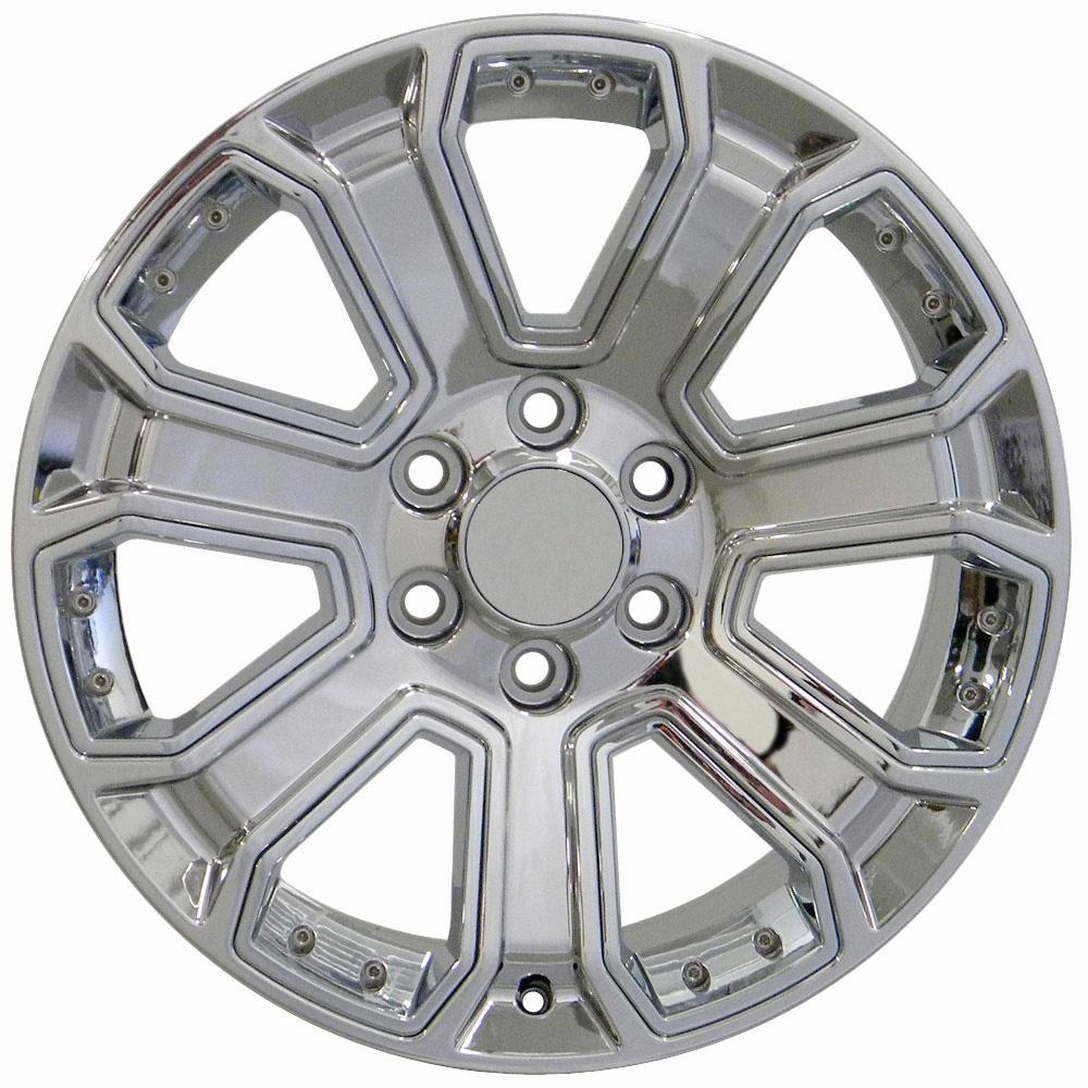 OE Wheels CV93 20x8.5 6x139.7 31et Chrome with Chrome Insert Wheel - View 3