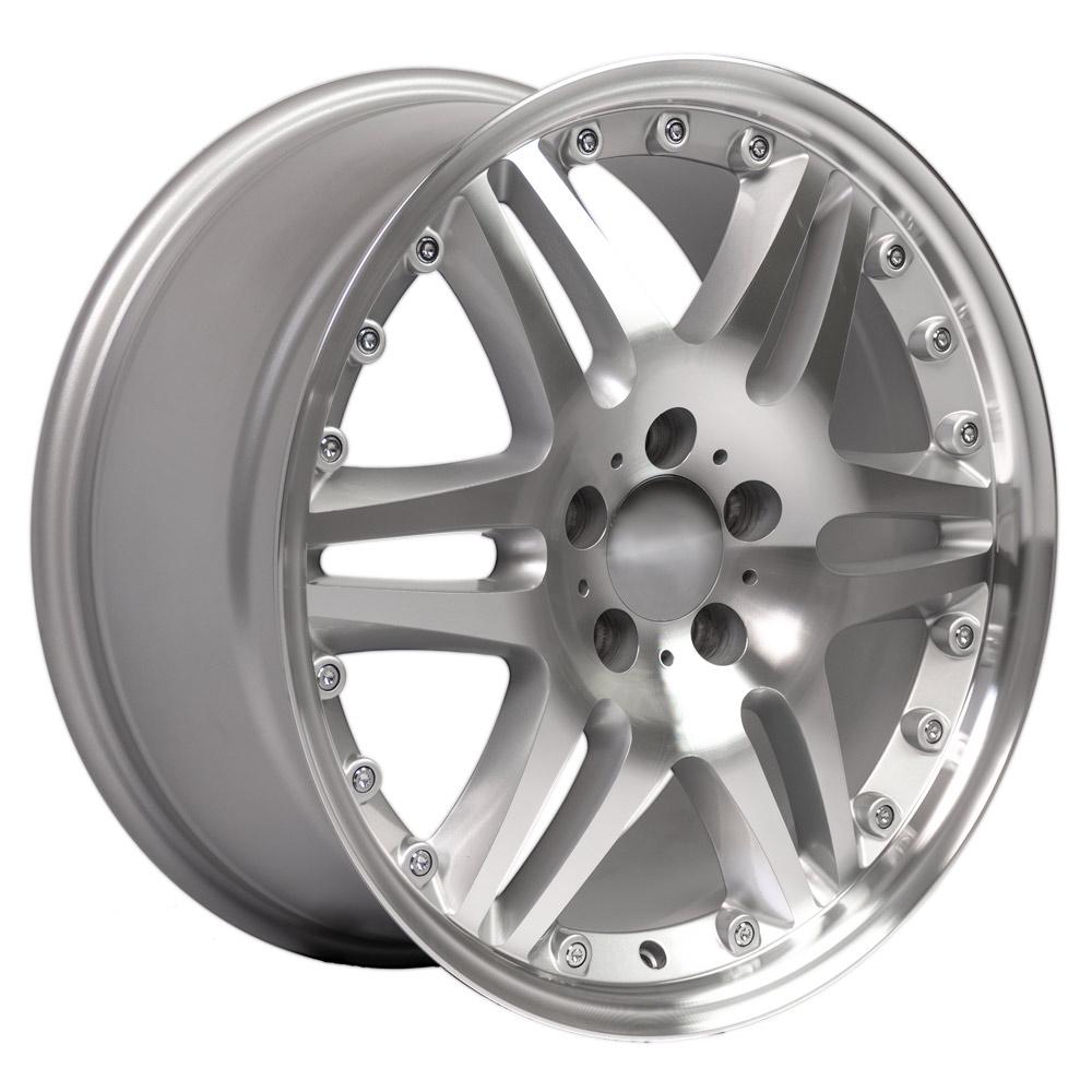 OE Wheels MB09 18x8.5 5x112 35et Gloss Silver Machined Wheel - View 3