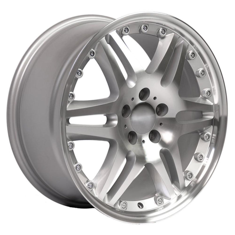 OE Wheels MB09 18x8.5 5x112 35et Gloss Silver Machined Wheel - View 3