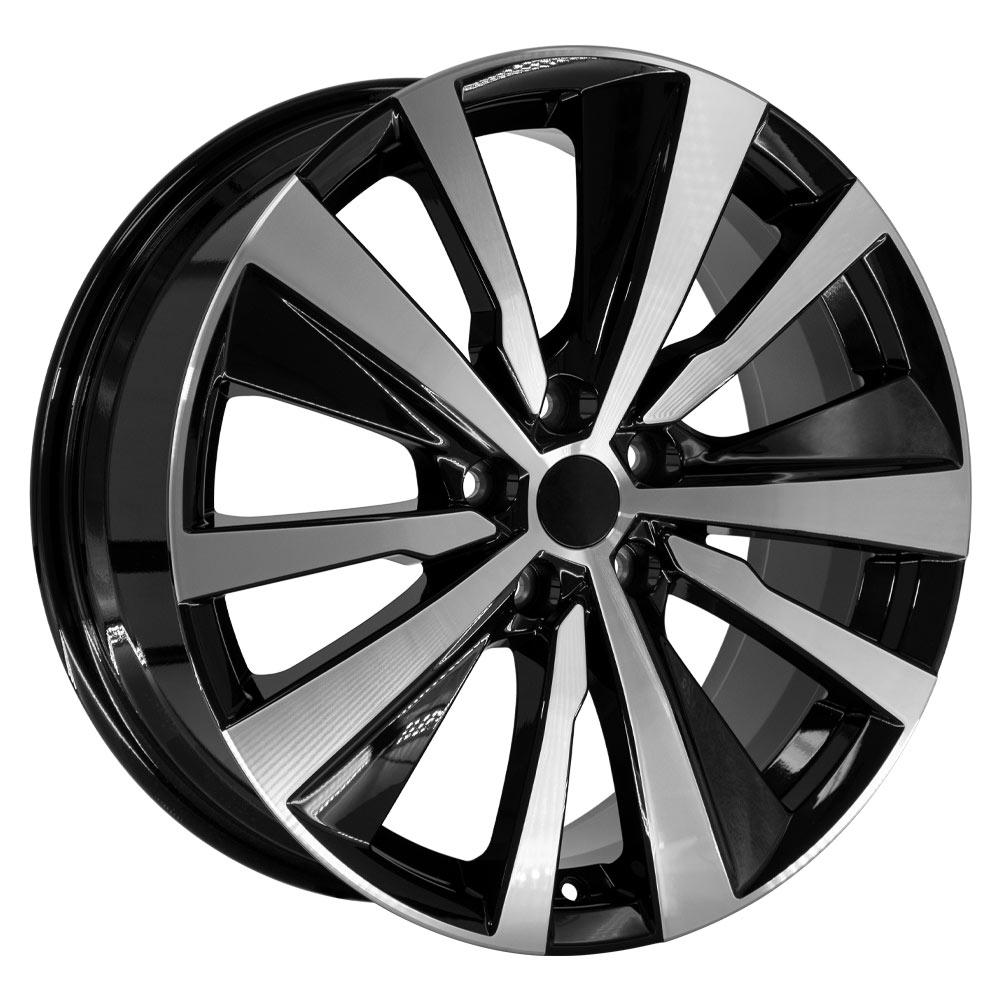OE Wheels NS29 19x8 5x114.3 55et Gloss Black Machined Wheel - View 3