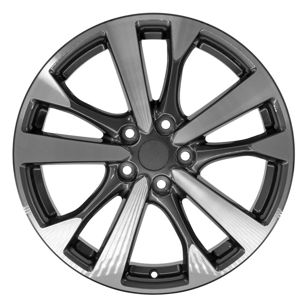OE Wheels NS30 18x7.5 5x114.3 55et Gloss Gunmetal Machined Wheel - View 2