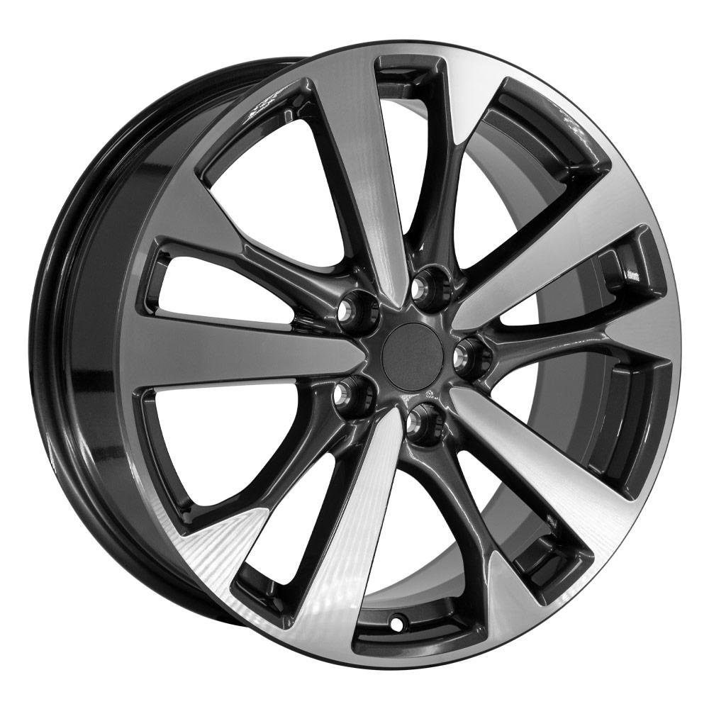 OE Wheels NS30 18x7.5 5x114.3 55et Gloss Gunmetal Machined Wheel - View 3