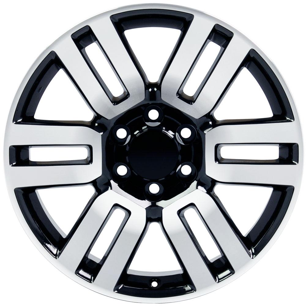 OE Wheels TY10 20x7 6x139.7 15et Gloss Black Machined Wheel - View 3