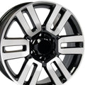 OE Wheels TY10 20x7 6x139.7 15et Gloss Black Machined Wheel