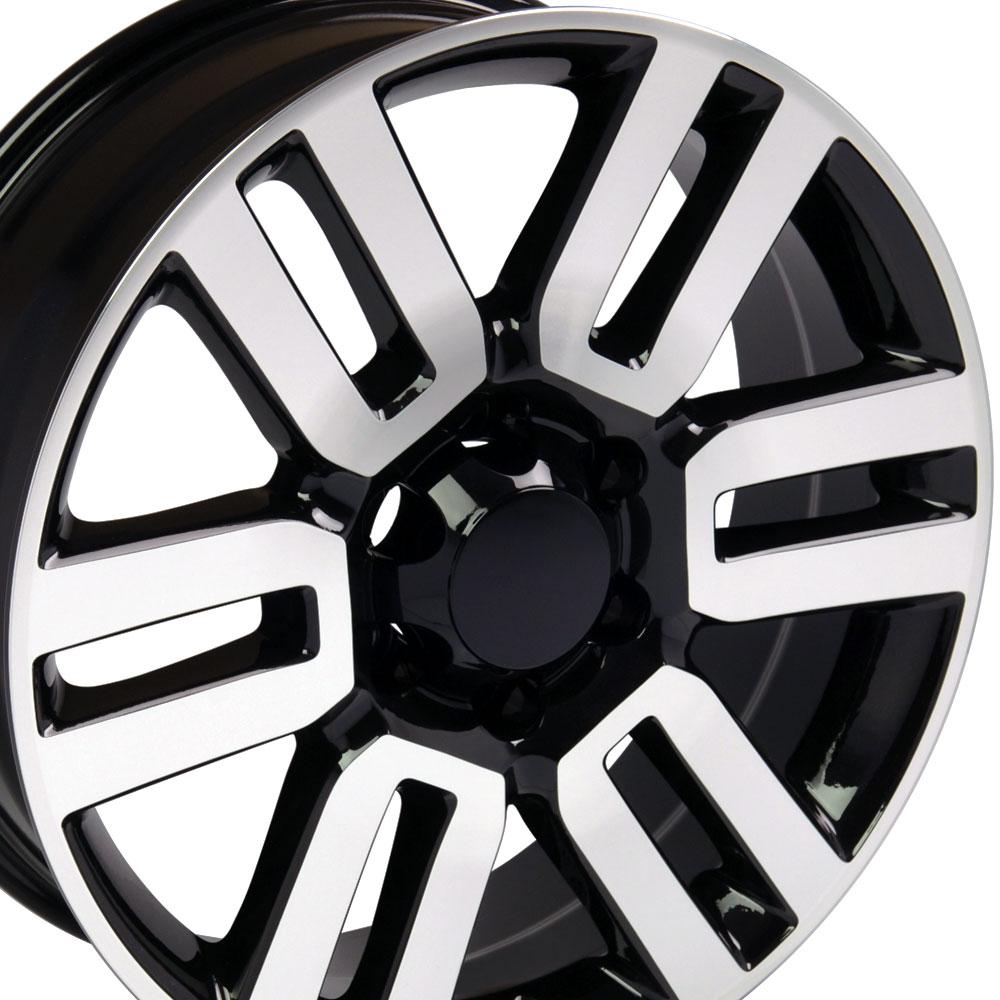 OE Wheels TY10 20x7 6x139.7 15et Gloss Black Machined Wheel - View 2